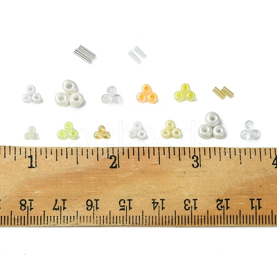 DIY Round Glass Beads Bracelets Making Kits SEED-FS0001-34-1
