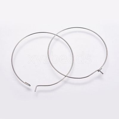 316 Surgical Stainless Steel Hoop Earrings Findings X-STAS-K146-039-40mm-1