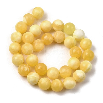 Natural Yellow Jade Beadd Strands G-A274-A01-12mm-1