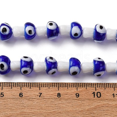 Handmade Evil Eye Lampwork Beads Strands LAMP-S069-01A-03-1