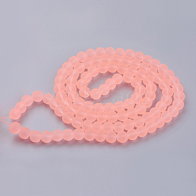 Baking Paint Transparent Glass Bead Strands X-GLAA-S031-8mm-28-1