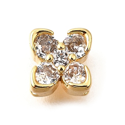 Brass Micro Pave Cubic Zirconia Beads KK-D356-03C-G-1