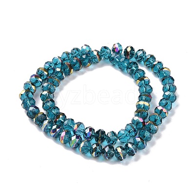Transparent Electroplate Glass Beads Strands GLAA-F122-04F-1
