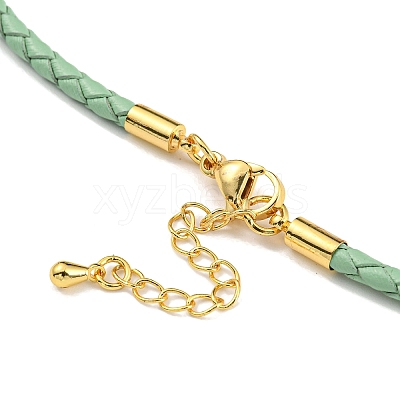 Leather Braided Cord Link Bracelets MAK-K022-01G-03-1