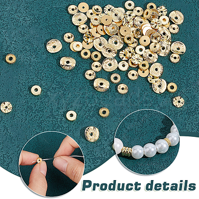 120Pcs 6 Styles Brass & Alloy Spacer Beads FIND-PH0020-55-1