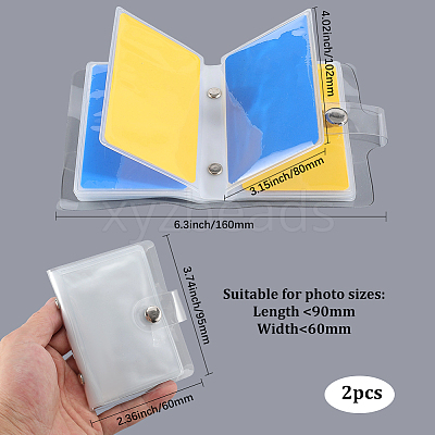 2Pcs PVC Mini Photocard Holder Book AJEW-SP0002-20A-05-1