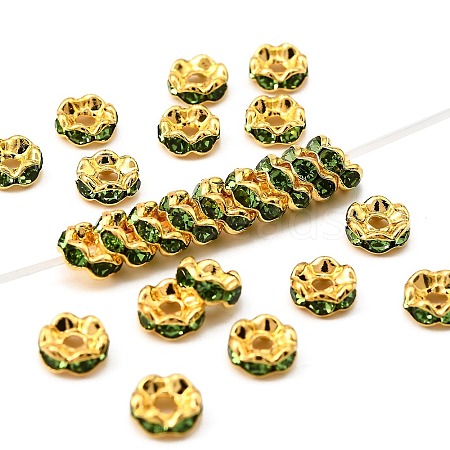 Brass Rhinestone Spacer Beads RSB028NF-10G-1