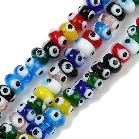 Handmade Evil Eye Lampwork Beads Strands LAMP-A007-02A-06-1