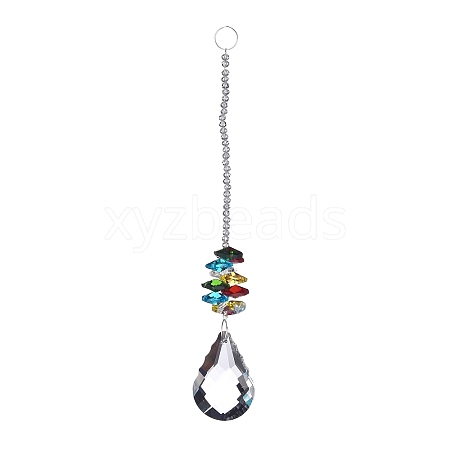 Crystal Teardrop Beaded Wall Hanging Decoration Pendant Decoration HJEW-G019-01E-1