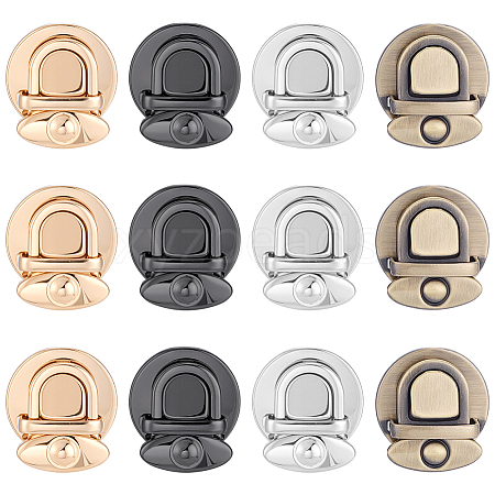 12 Sets 4 Colors Alloy Bag Tuck Lock Clasps FIND-ME0003-05-1