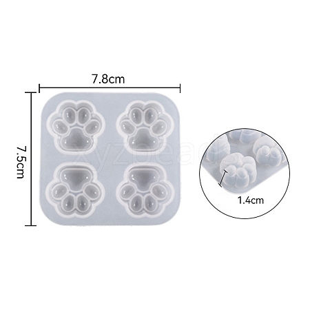 DIY Cat Paw Print Fondant Silicone Molds DIY-TAC0015-31-1