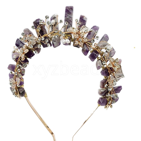 Natural Amethyst Hair Bands PW-WG7316B-10-1