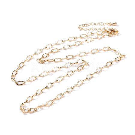 Brass Cable Chain Necklaces NJEW-H032-01G-1