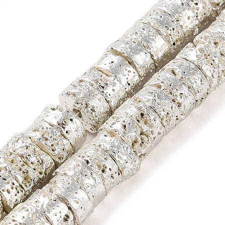 Electroplated Natural Lava Rock Beads Strands G-I360-A01-04-1