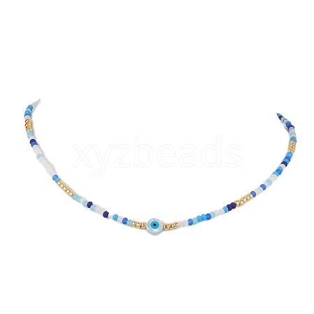 Glass Beaded Necklaces NJEW-JN04896-02-1