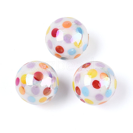 Printed Opaque Acrylic Beads MACR-T048-05B-1
