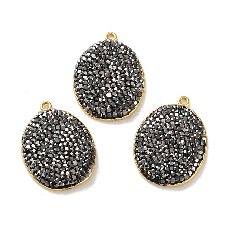 Long-Lasting Plated Brass Pave Rhinestone Pendants KK-K362-08G-01-1