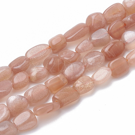 Natural Sunstone Beads Strands X-G-S290-04-1