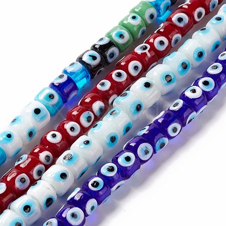 Handmade Evil Eye Lampwork Beads Strands LAMP-F024-01B-1