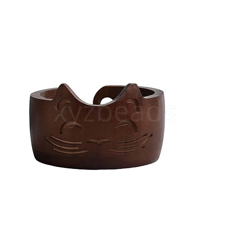 Cat Portable Wood Yarn Bowl PW-WG57847-01-1