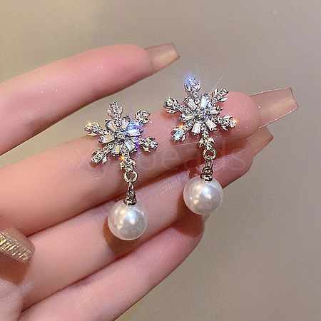 Alloy Imitation Pearl Stud Earrings WGC0511-55-1