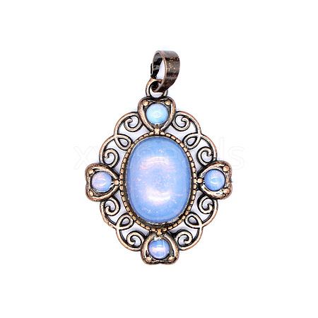 Retro Hollow Synthetic Opalite Pendants PW-WG7B8C5-08-1