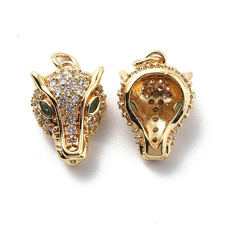 Brass Cubic Zirconia Pendants KK-G446-04G-1