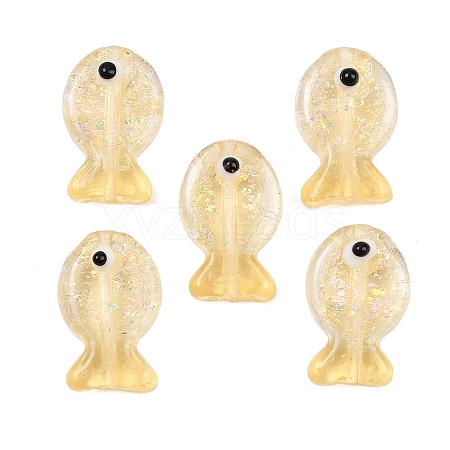 Handmade Foil Lampwork Fish Beads FOIL-Z001-01K-1