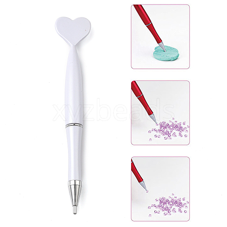 Heart ABS Plastic Nail Art Rhinestones Pickers Pens AJEW-C040-02B-1