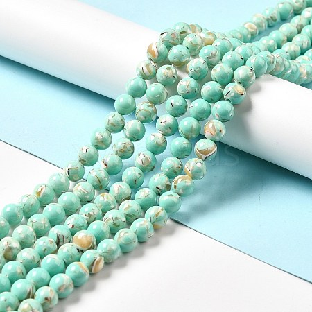 Synthetic Turquoise and Sea Shell Assembled Beads Strands X-G-D482-01C-08-1