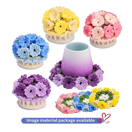 DIY Floral Coaster Display Decoration Crochet Kit PW-WGF240C-01-1