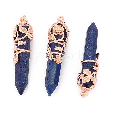 Natural Lapis Lazuli Pointed Pendants G-O164-02-RG09-1
