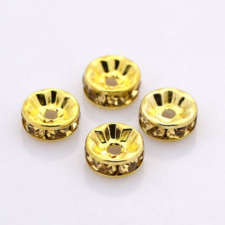 Brass Rhinestone Spacer Beads RB-A014-Z5mm-14G-NF-1