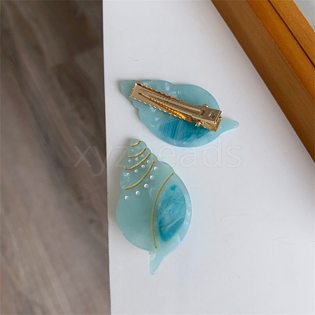 Conch Acetate Cute Plaid Hair Clip PW-WG8EA8C-05-1