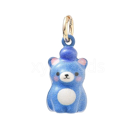 Brass Enamel Pendants KK-CBAE20A-01F-G-1