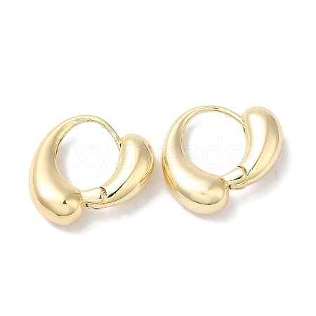 Teardrop Brass Hoop Earrings for Women EJEW-U008-15G-1