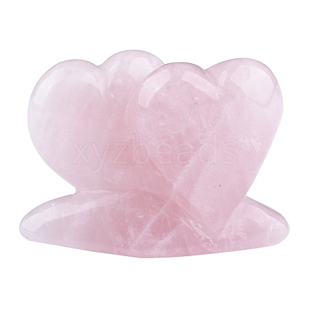 Natural Rose Quartz Double Heart Shaped Display Decoration PW-WG51F62-01-1