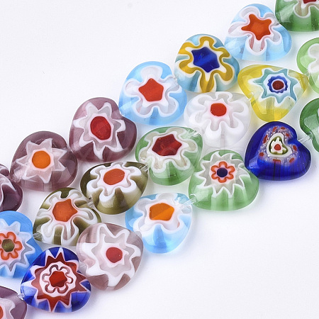 Handmade Millefiori Lampwork Beads Strands LAMP-S191-09-1