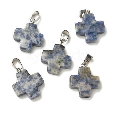 Natural Blue Spot Jasper Pendants G-Z067-06P-02-1