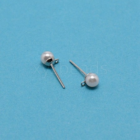304 Stainless Steel Stud Earring Findings STAS-WH0029-02A-02-1