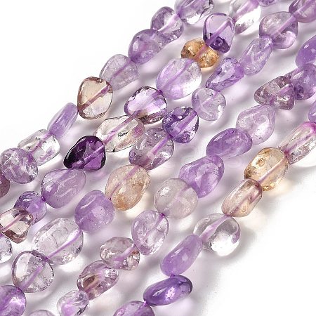 Natural Ametrine Beads Strands G-P497-01E-50-1