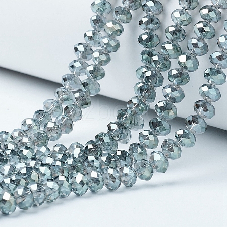 Electroplate Transparent Glass Beads Strands EGLA-A034-T2mm-Y03-1