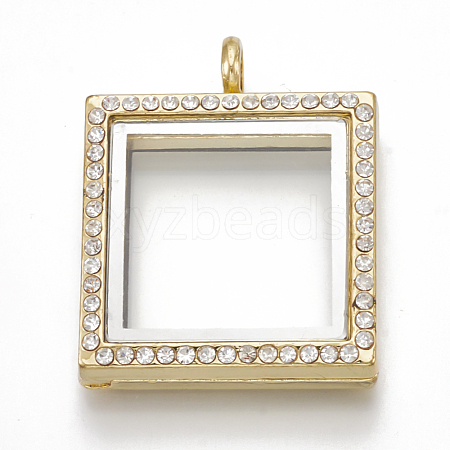 Alloy Magnetic Locket Pendants PALLOY-T052-19G-1