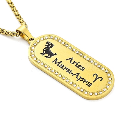 Constellation 304 Stainless Steel Micro Pave Clear Cubic Zirconia Wheat Chain Pendant Necklaces for Women Men LS-NJEW-U007-01A-1