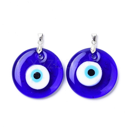 Handmade Evil Eye Lampwork Pendants LAMP-C001-02D-1