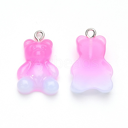 Gradient Color Opaque Resin Pendants RESI-R433-01A-1