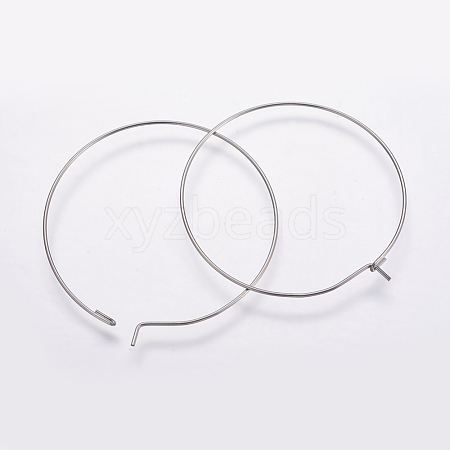 316 Surgical Stainless Steel Hoop Earrings Findings X-STAS-K146-039-40mm-1