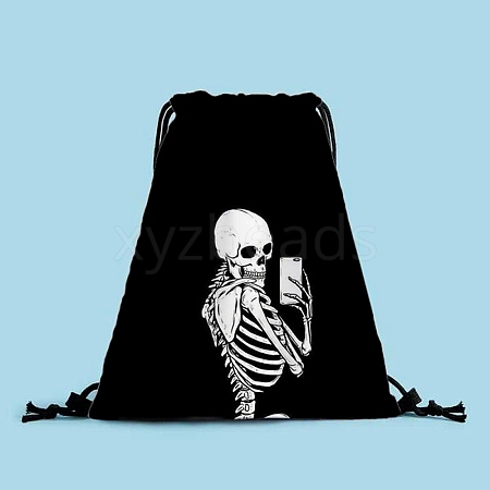 Printed Velvet Drawstring Backpacks PW-WG1E41E-04-1