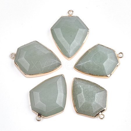 Electroplate Natural Green Aventurine Pendants G-S344-20C-1