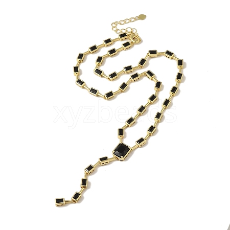 Rack Plating Brass Micro Pave Cubic Zirconia Necklaces NJEW-P308-01G-02-1